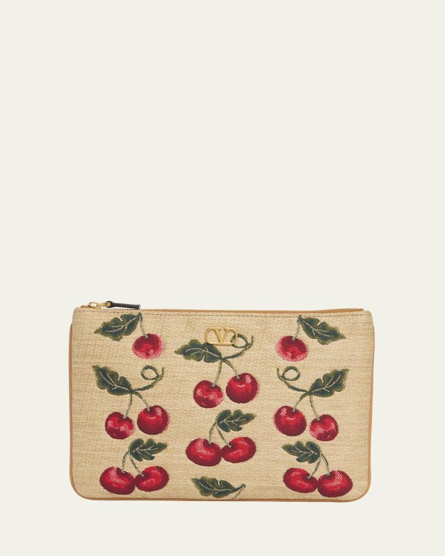 VLOGO Signature Medium Cherry Flat Clutch Bag